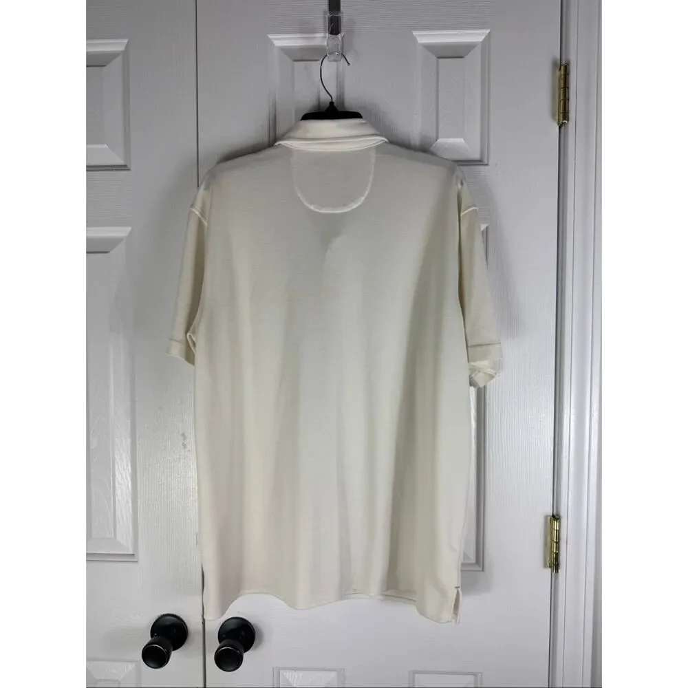 Orvis Mens Cream Button Front Shirt Size L